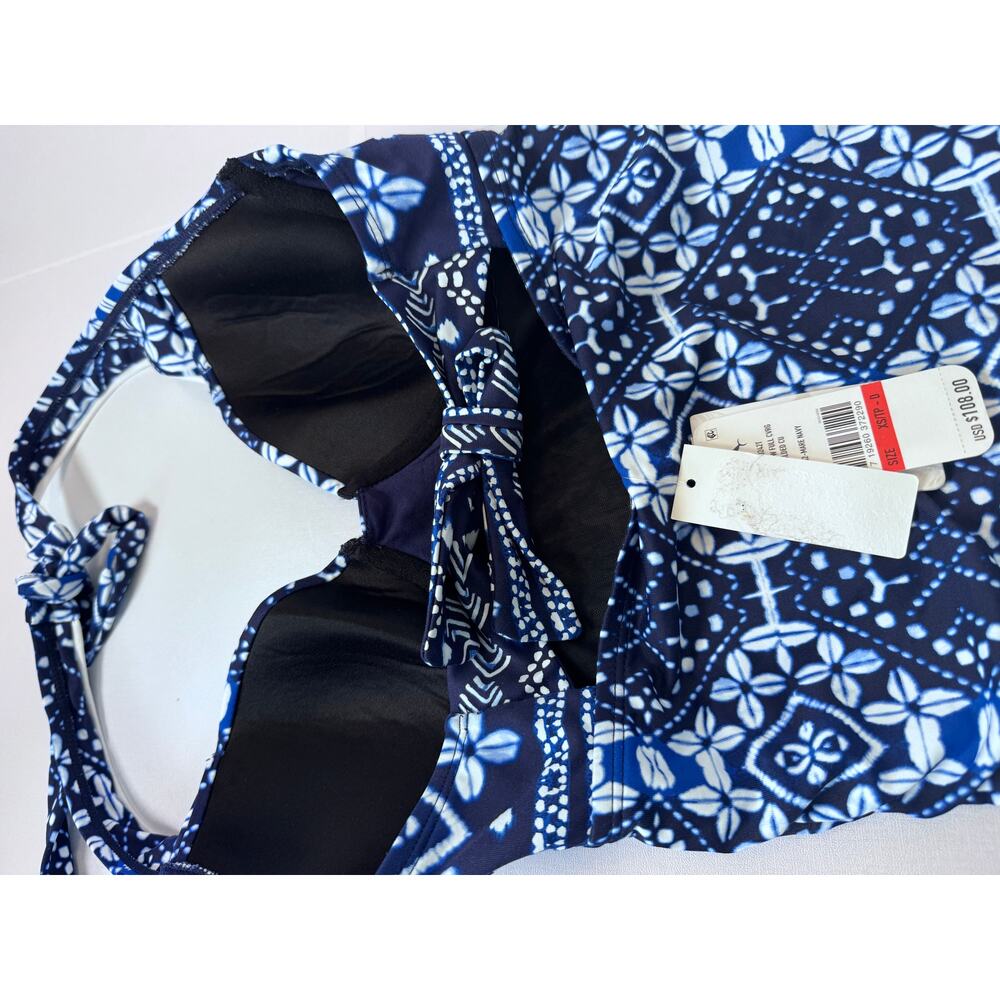 Tommy Bahama One Piece Swimsuit Navy Batik Underwire Molded Cup Womens XS D NWT - Picture 9 of 9